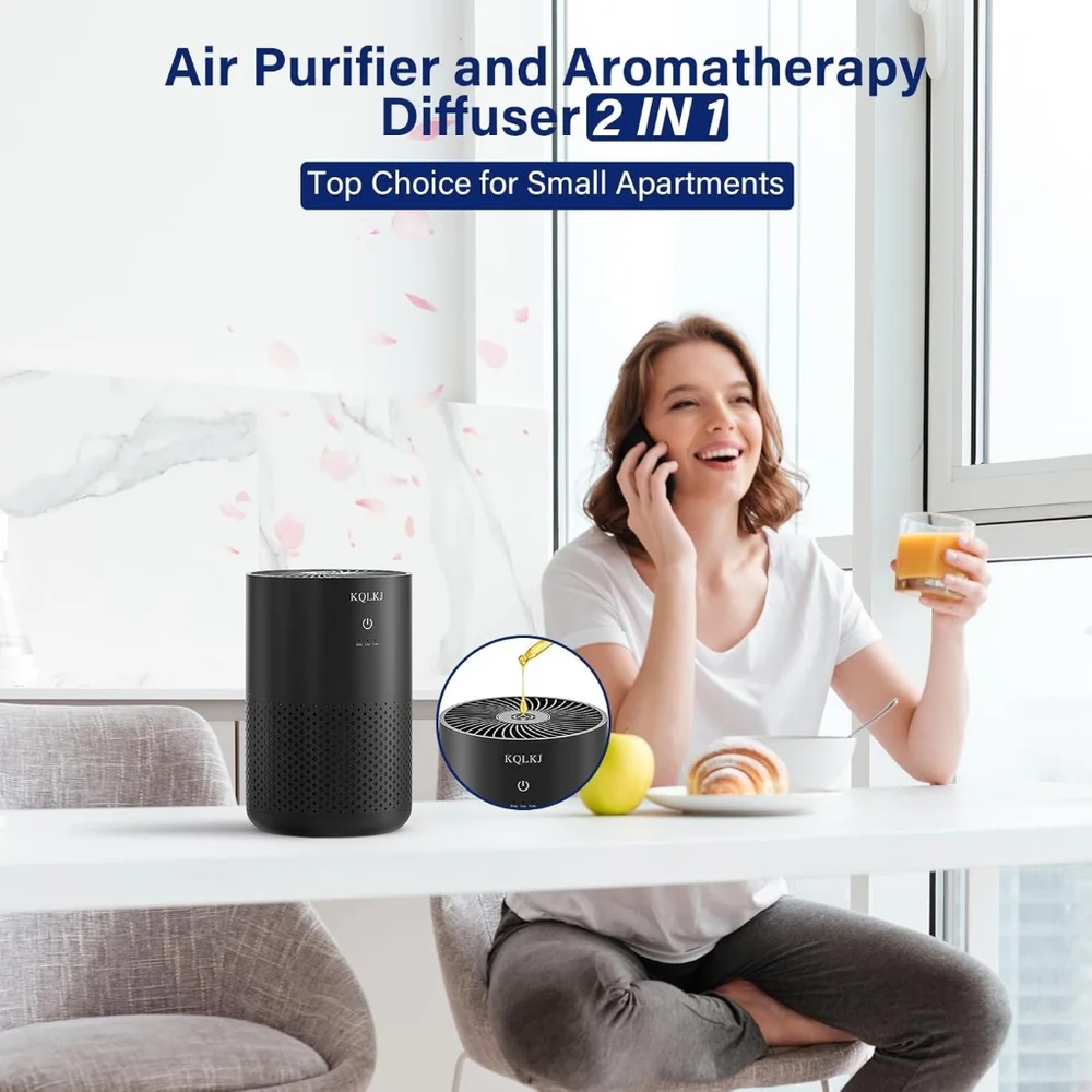 New KQLKJ Air Purifier with Aromatherapy in Black - Picture 3 of 8